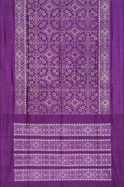 Image of Pochampally Ikat Silk Violet Saree