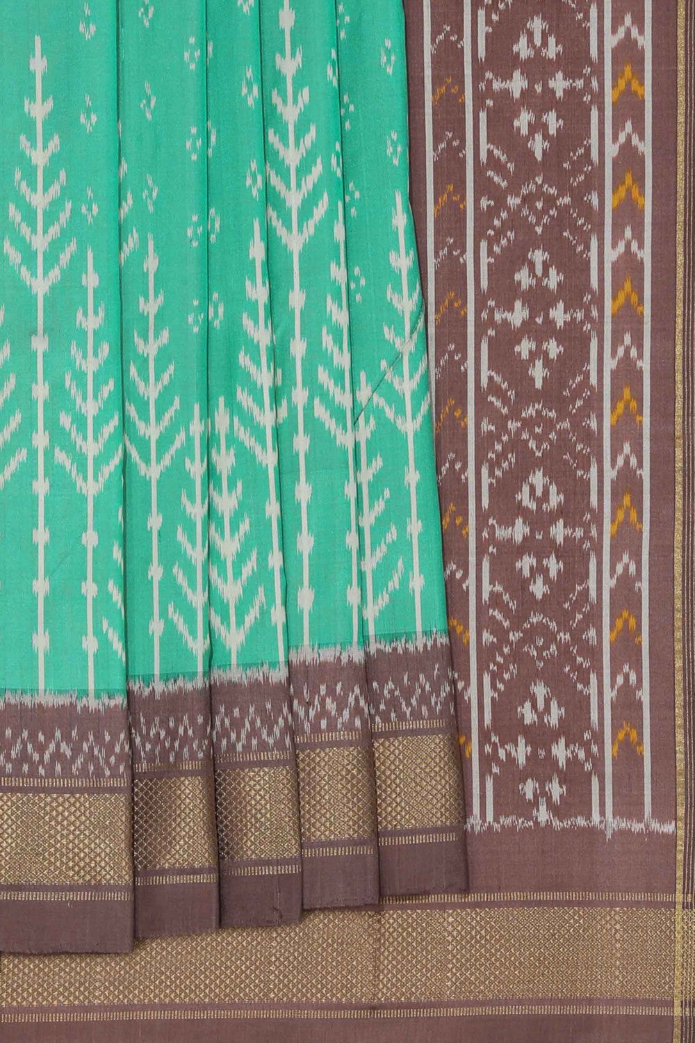 Pochampally Ikat Silk Sea Green Saree