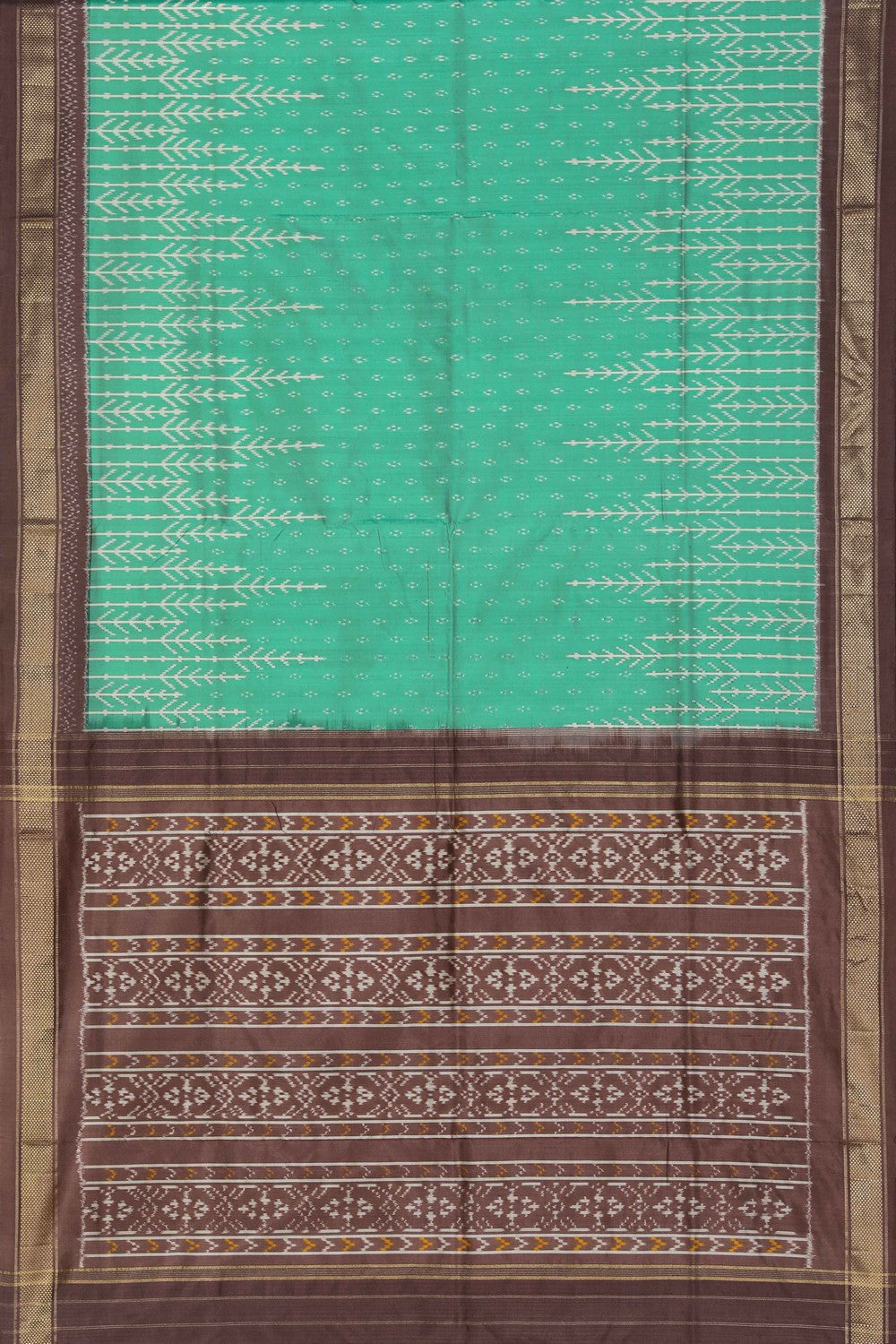 Pochampally Ikat Silk Sea Green Saree