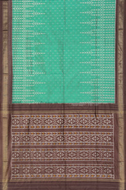 Image of Pochampally Ikat Silk Sea Green Saree