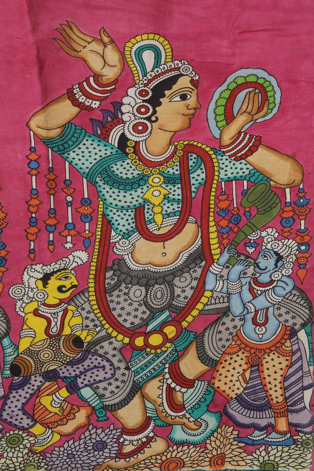 Kalamkari Hand-Painted Silk Saree