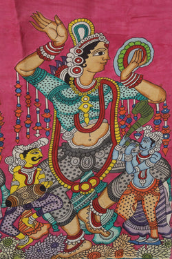 Image of Kalamkari Hand-Painted Silk Saree