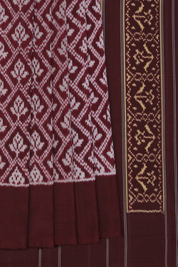 Image of Pochampally Ikat Silk Maroon Saree