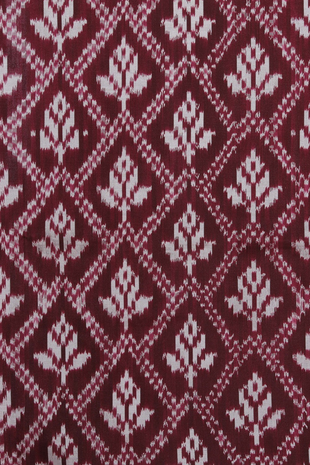 Image of Pochampally Ikat Silk Maroon Saree