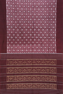 Image of Pochampally Ikat Silk Maroon Saree