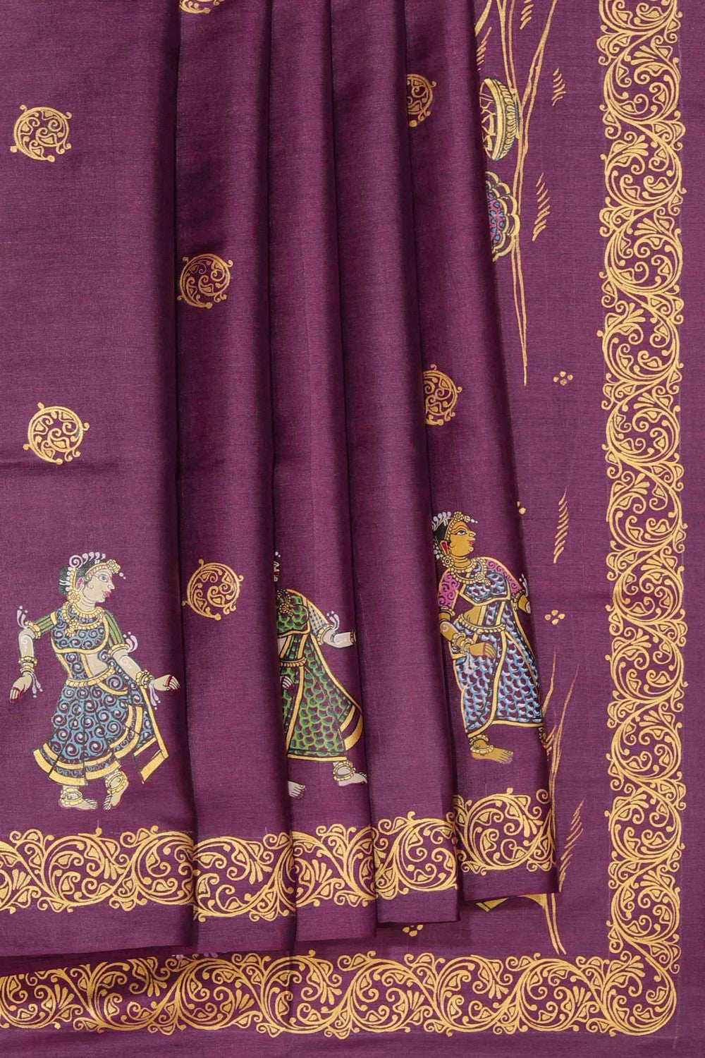 Image of Pattachitra Hand-Painted Saree