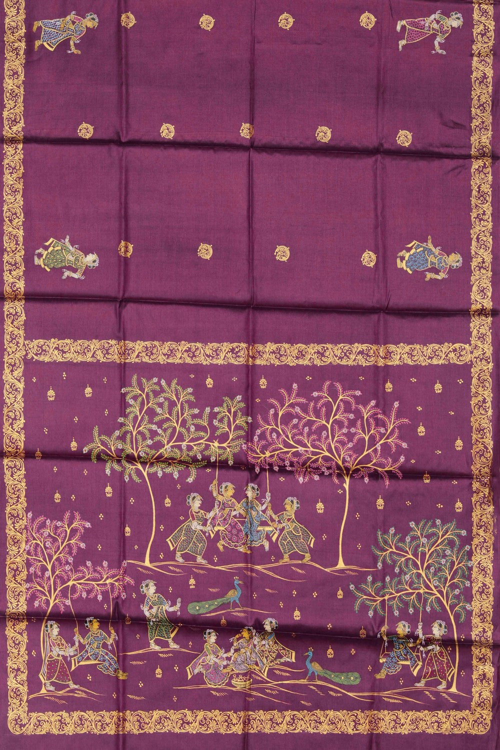 Image of Pattachitra Hand-Painted Saree