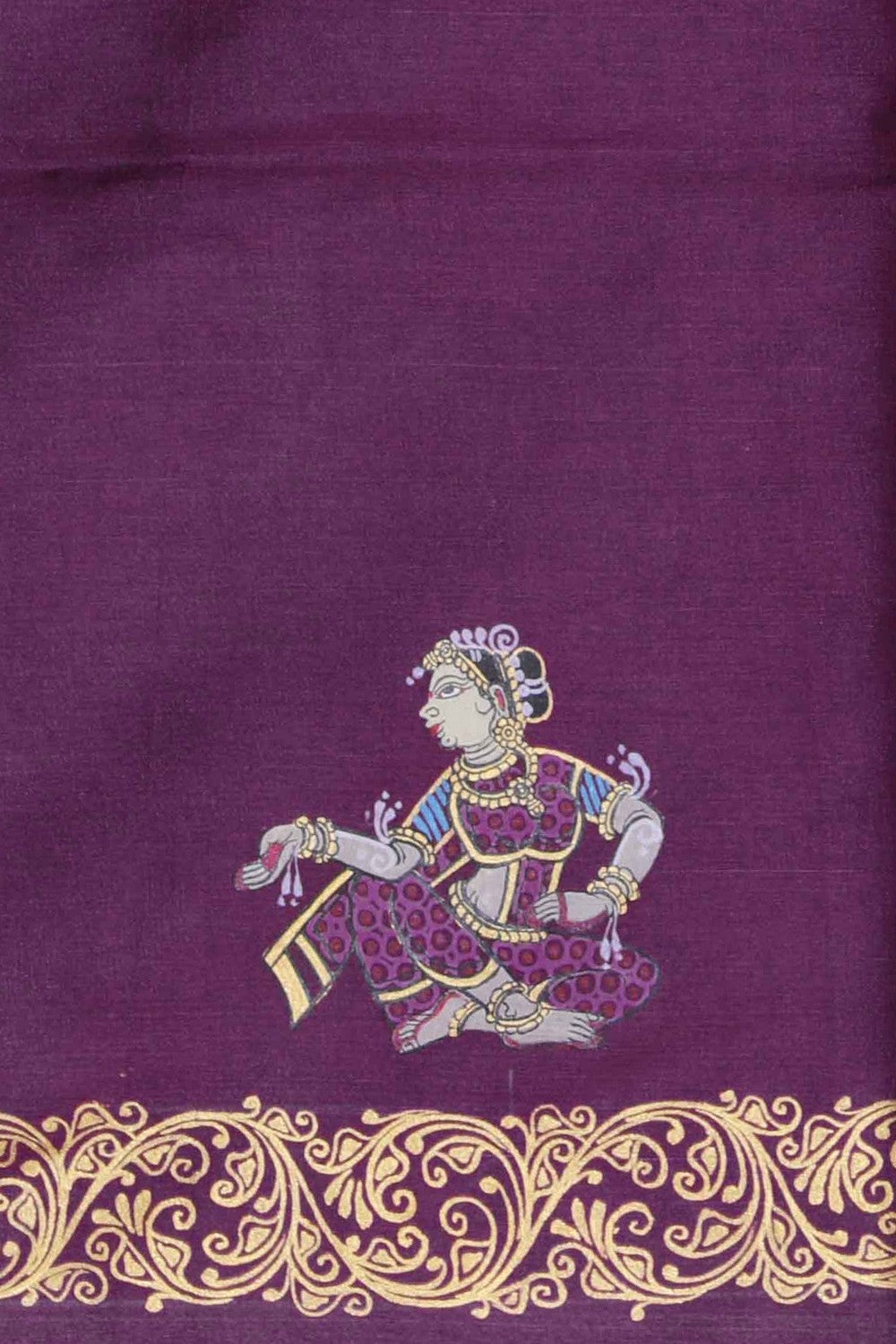 Image of Pattachitra Hand-Painted Saree
