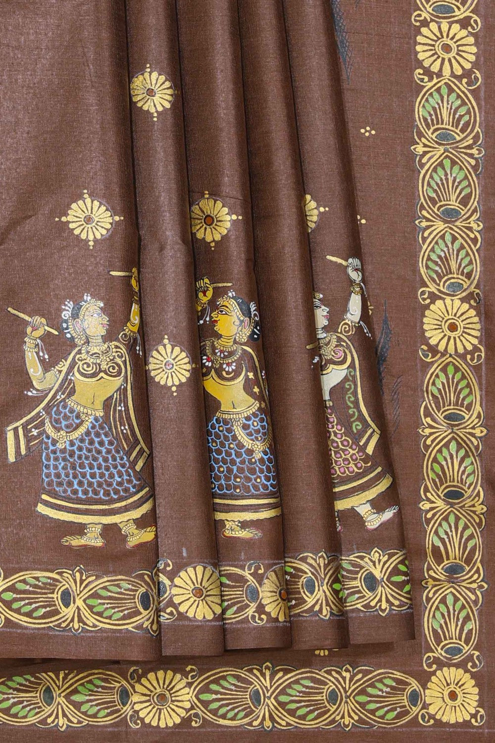 Image of Pattachitra Hand-Painted Saree
