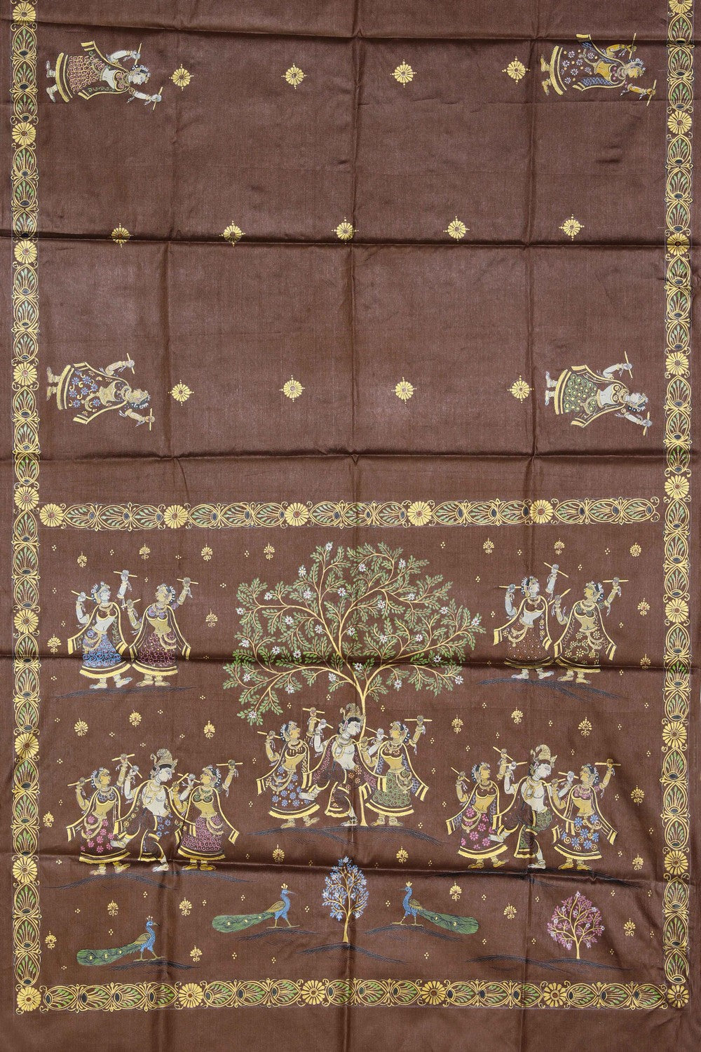 Image of Pattachitra Hand-Painted Saree