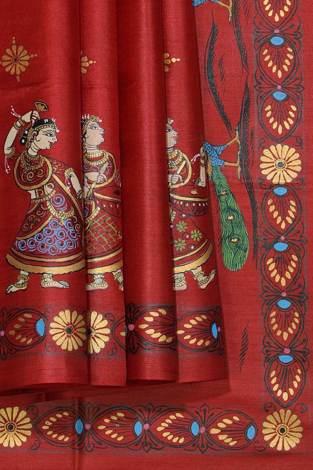 Image of Pattachitra Hand-Painted Saree