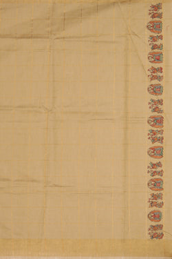 Image of Madhubani Tussar Silk Beige Saree
