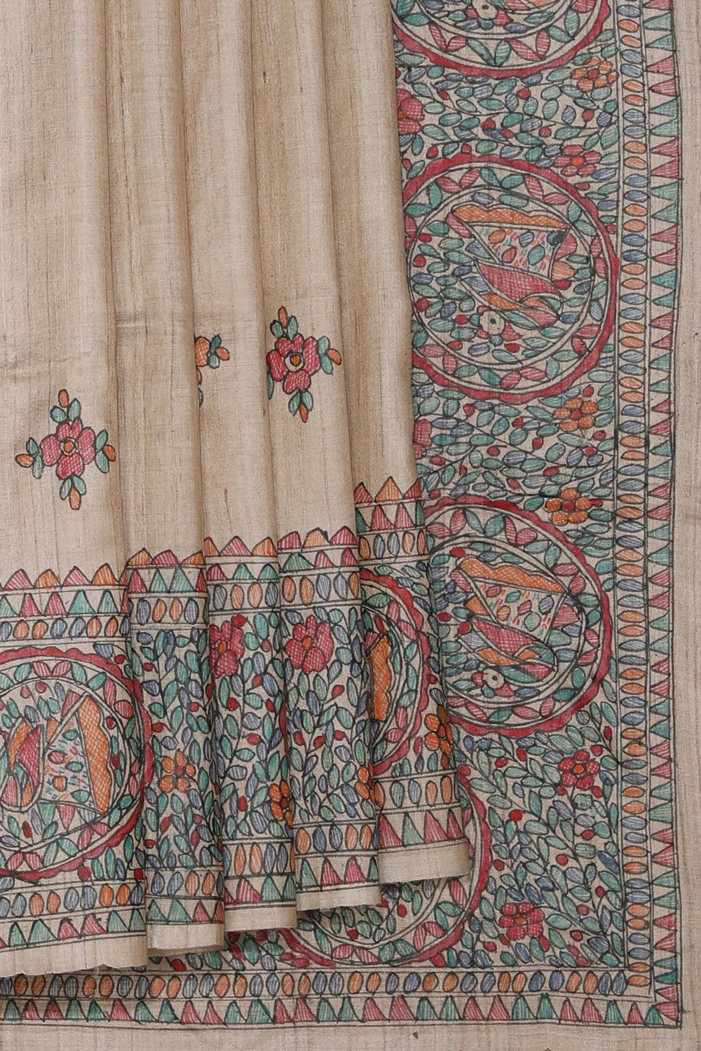 Madhubani Hand-Painted Saree