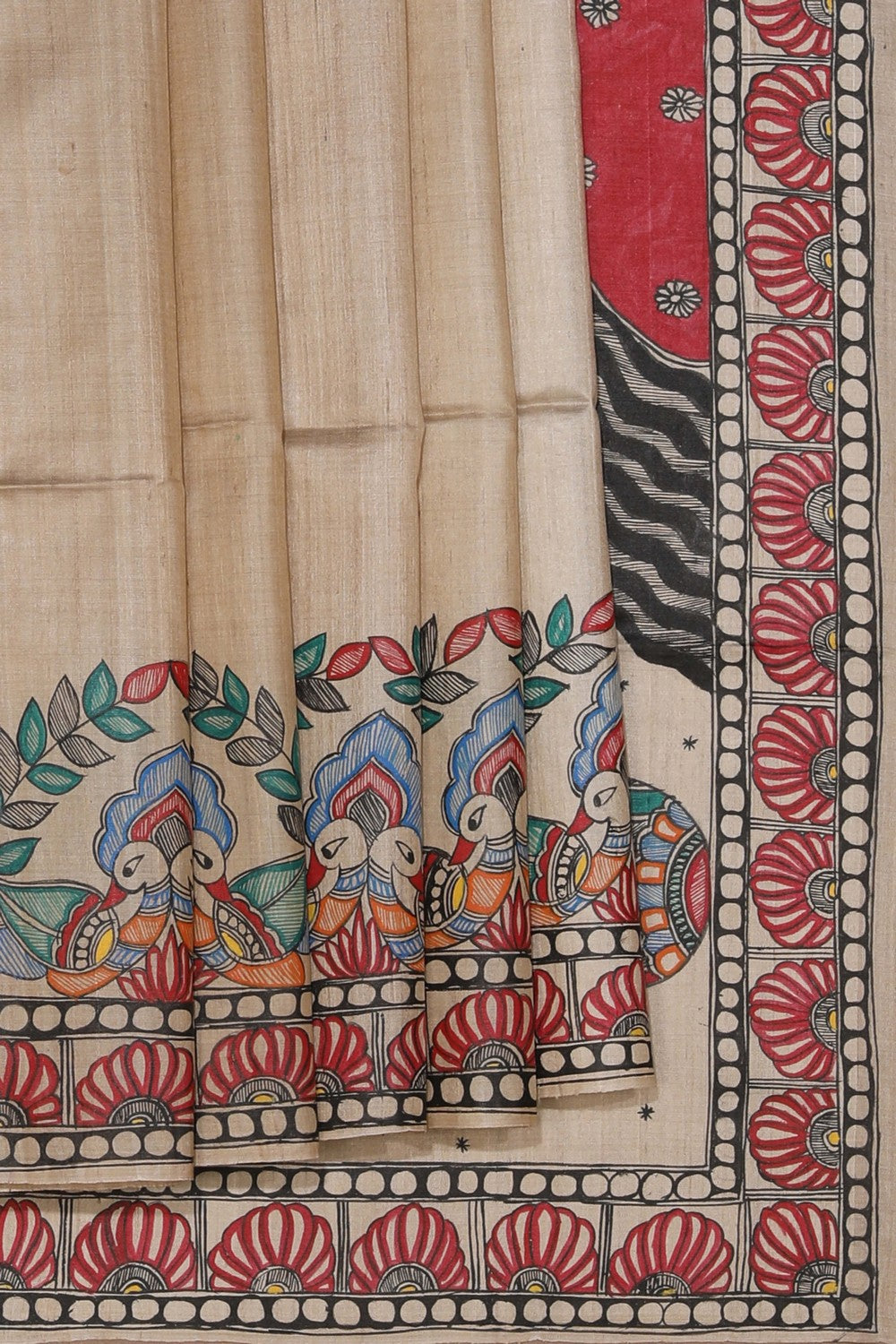 Madhubani Hand-Painted Saree