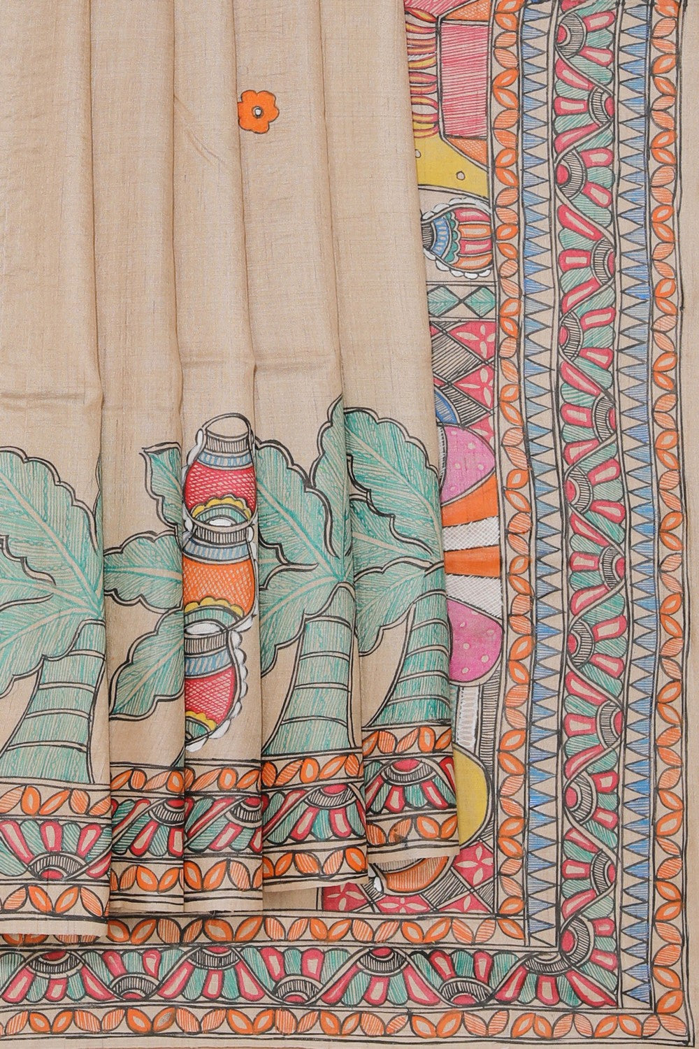 Madhubani Hand-Painted Saree