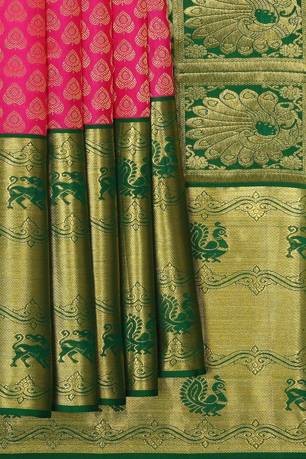 Kanchipattu Pink Brocade Saree