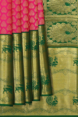 Image of Kanchipattu Pink Brocade Saree