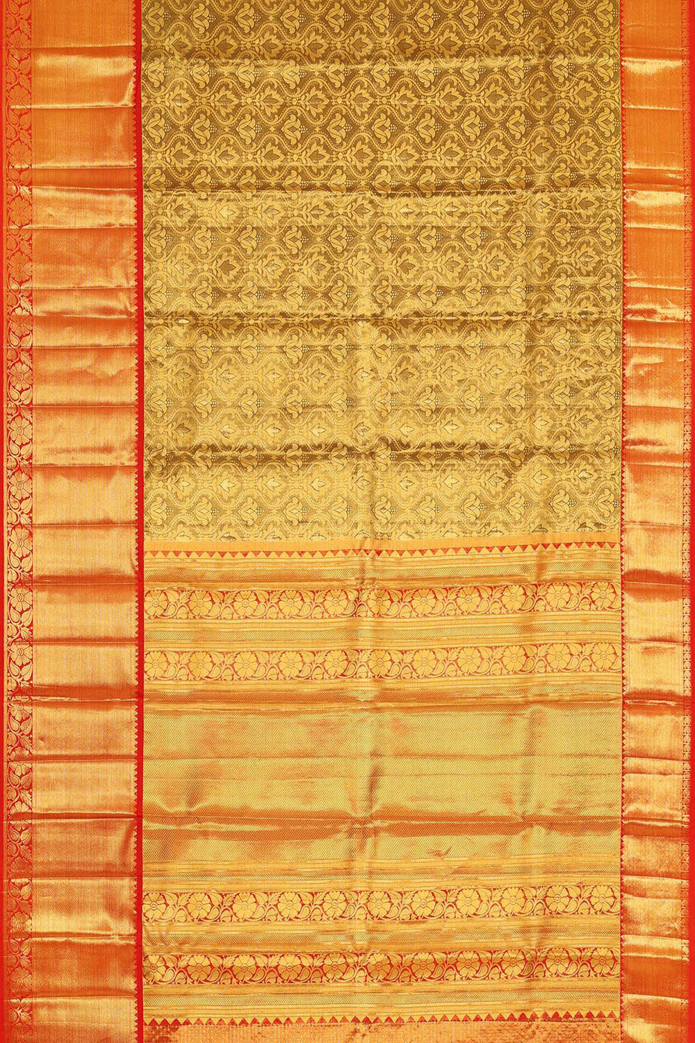 Image of Kanchipattu Brown Tissue Brocade Saree