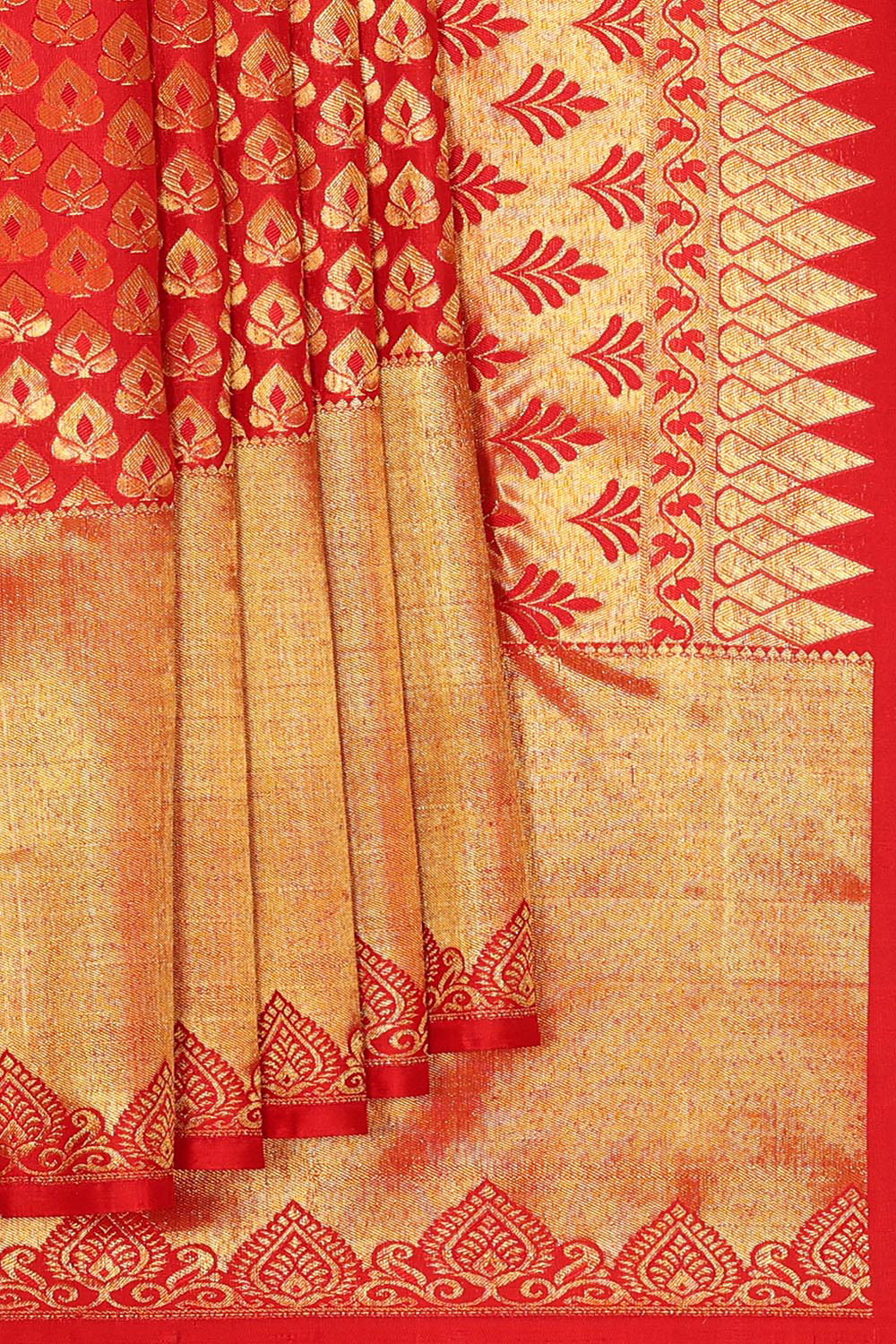 Kanchipattu Red Brocade Saree