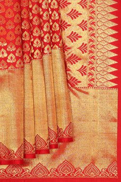 Image of Kanchipattu Red Brocade Saree