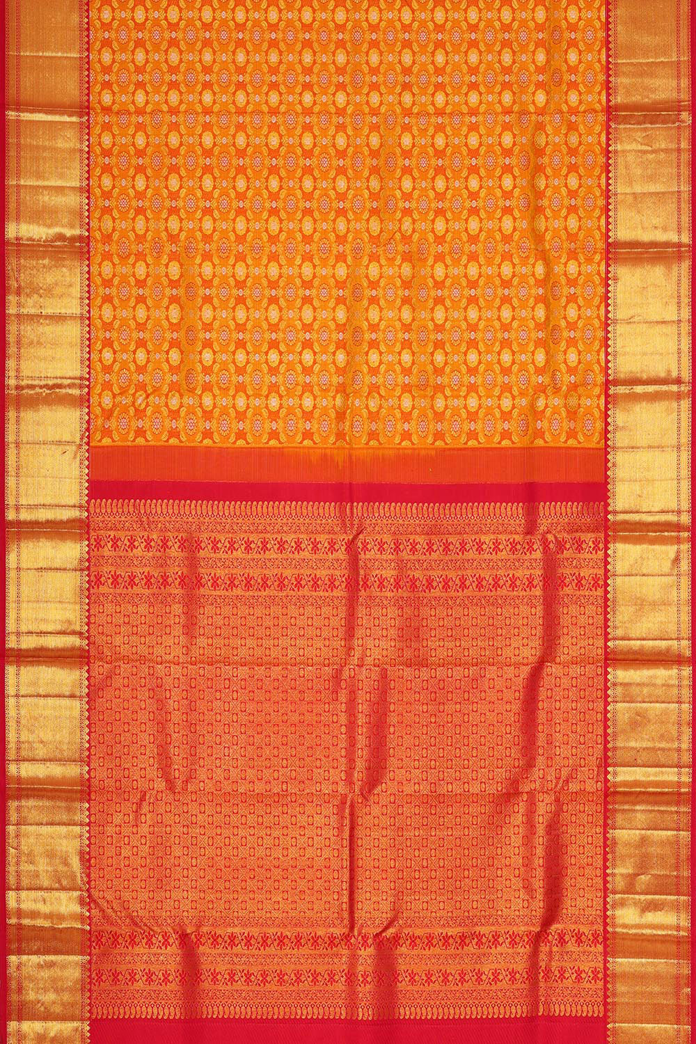 Kanchipattu Orange Brocade Saree