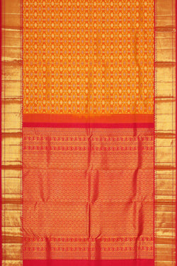 Image of Kanchipattu Orange Brocade Saree