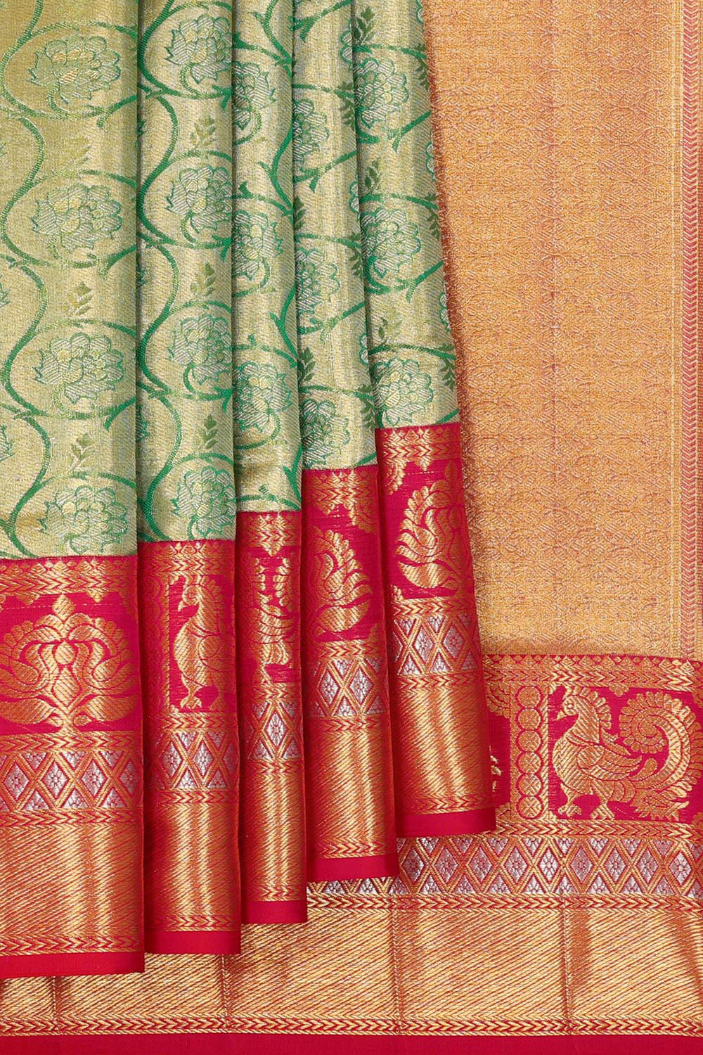 Kanchipattu Gold Tissue Brocade Saree