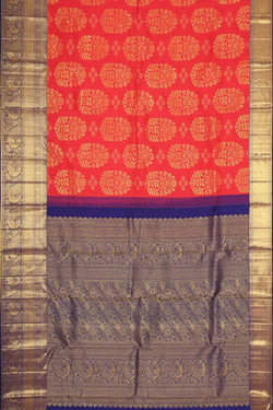 Image of Kanchipattu Dark Peach Brocade Saree