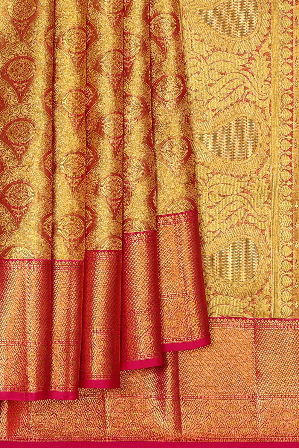 Kanchipattu Red Tissue Brocade Saree