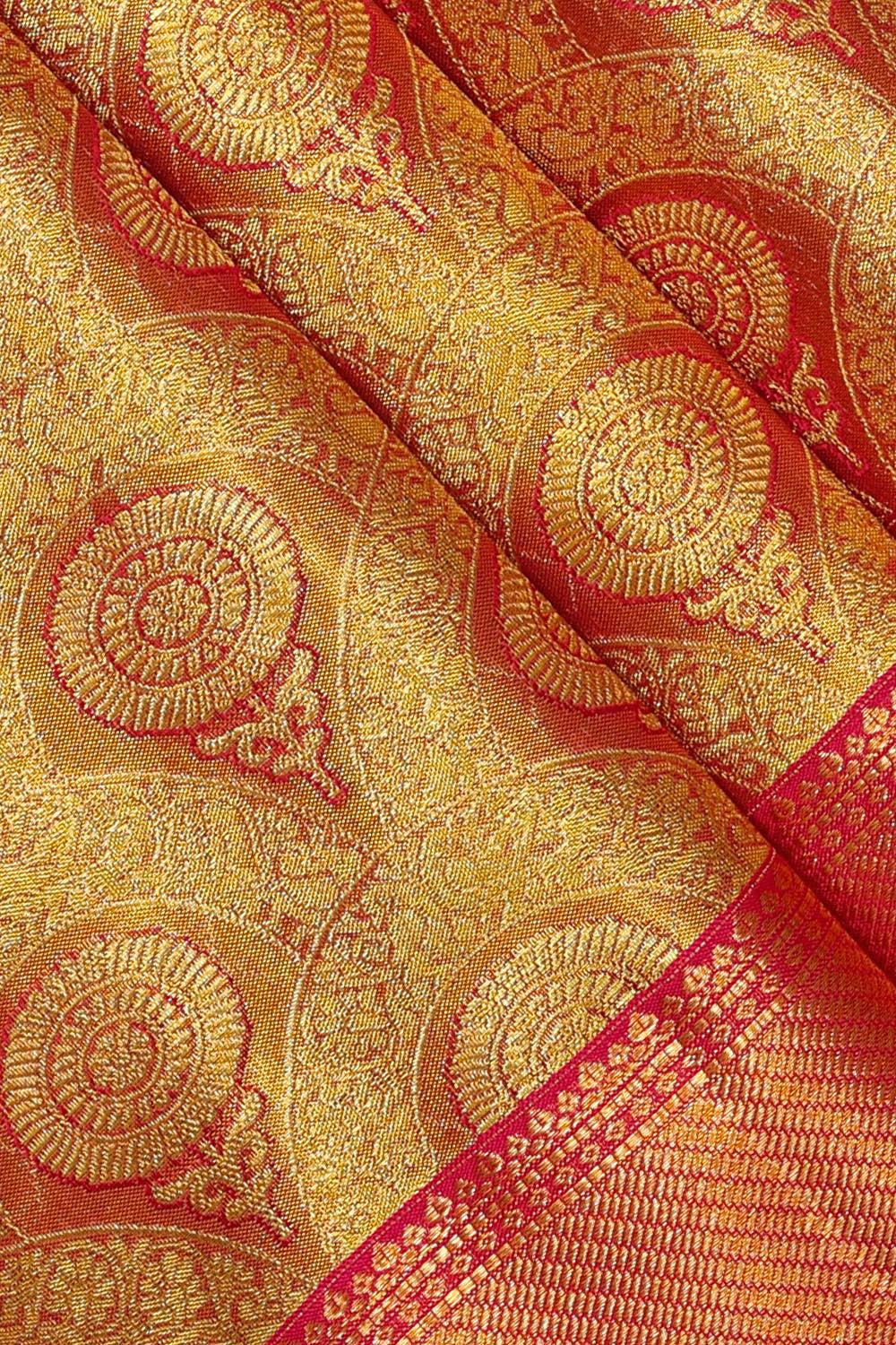 Kanchipattu Red Tissue Brocade Saree