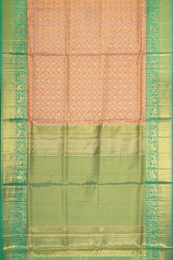 Image of Kanchipattu Peach Tissue Brocade Saree