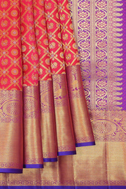 Image of Kanchipattu Red Brocade Saree