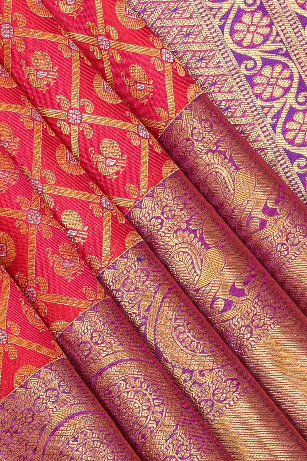 Kanchipattu Red Brocade Saree