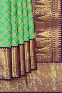 Image of Kanchipattu Sea Green Brocade Saree