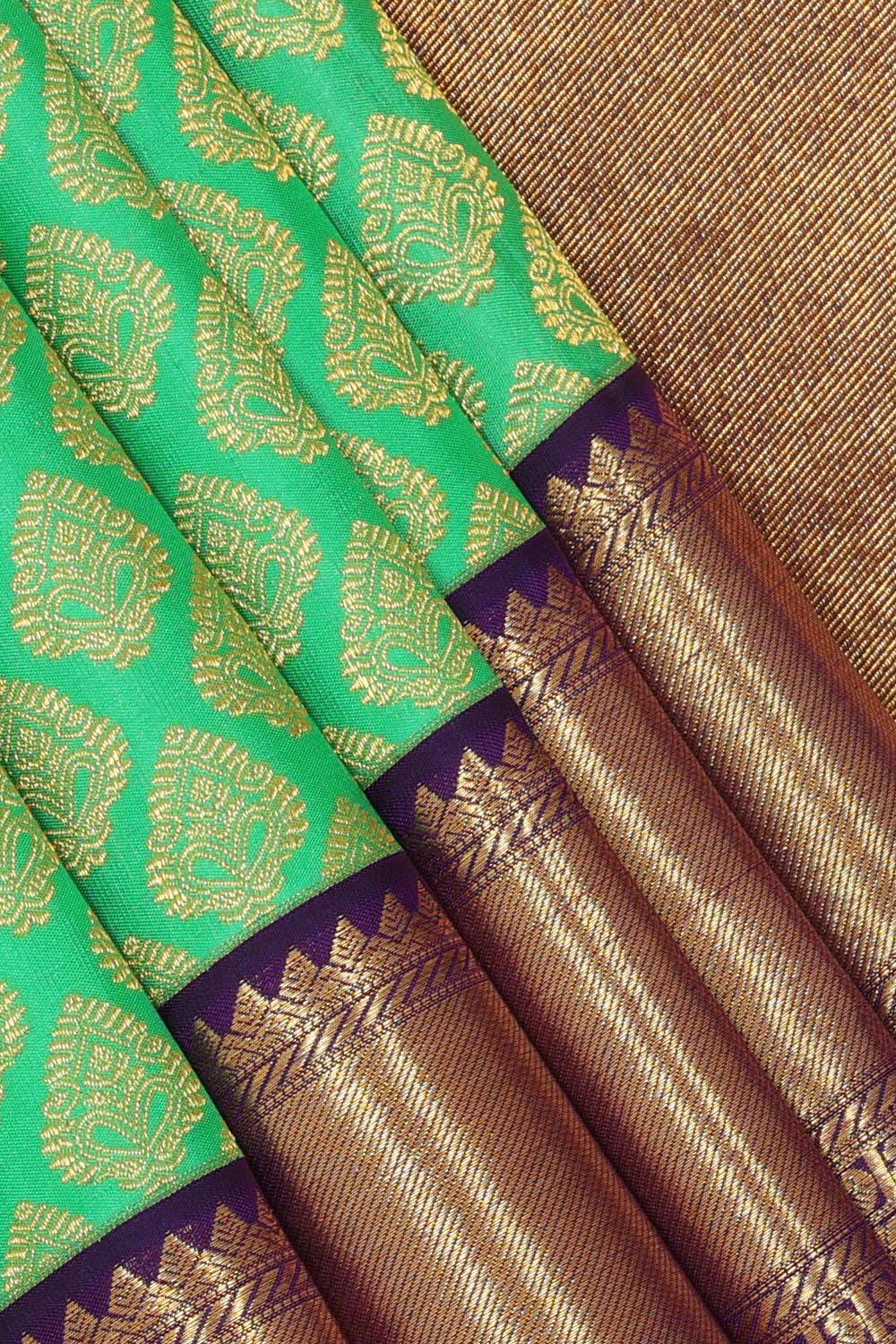 Kanchipattu Sea Green Brocade Saree