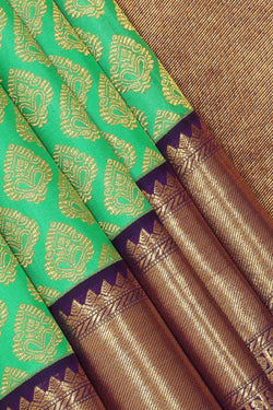 Image of Kanchipattu Sea Green Brocade Saree