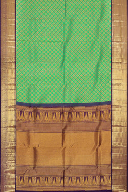 Image of Kanchipattu Sea Green Brocade Saree