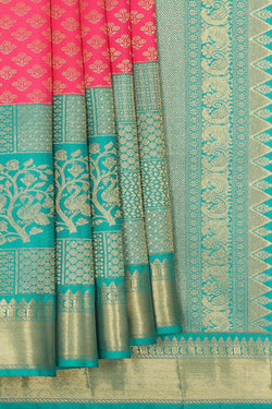 Image of Kanchipattu Pink Brocade Saree