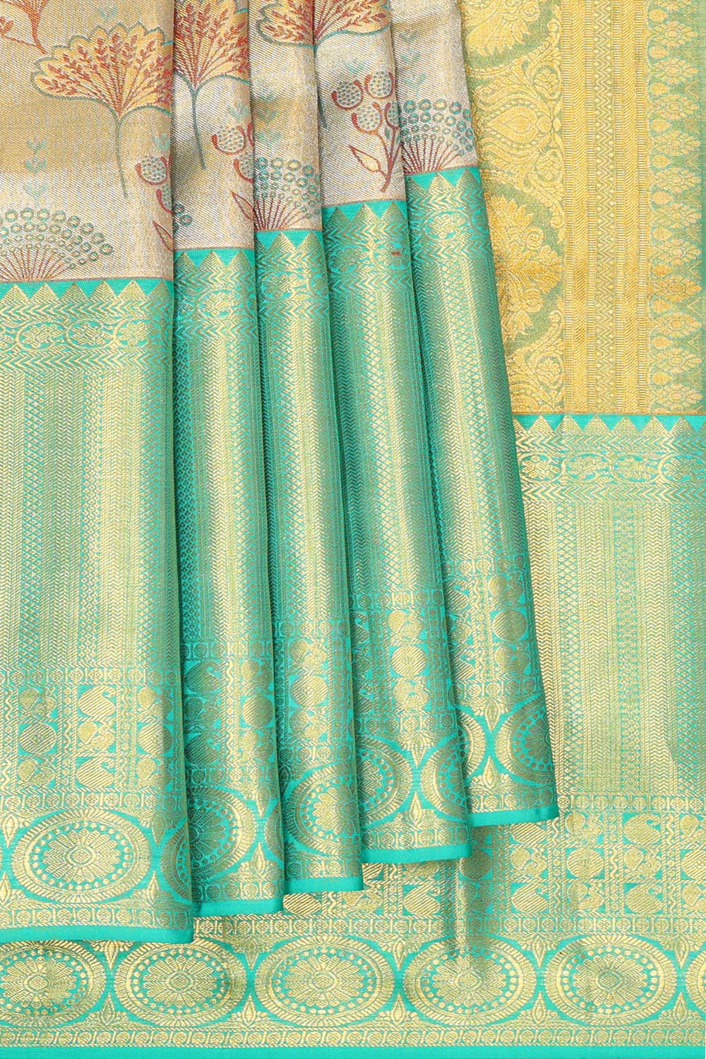 Kanchipattu Gold Tissue Brocade Saree