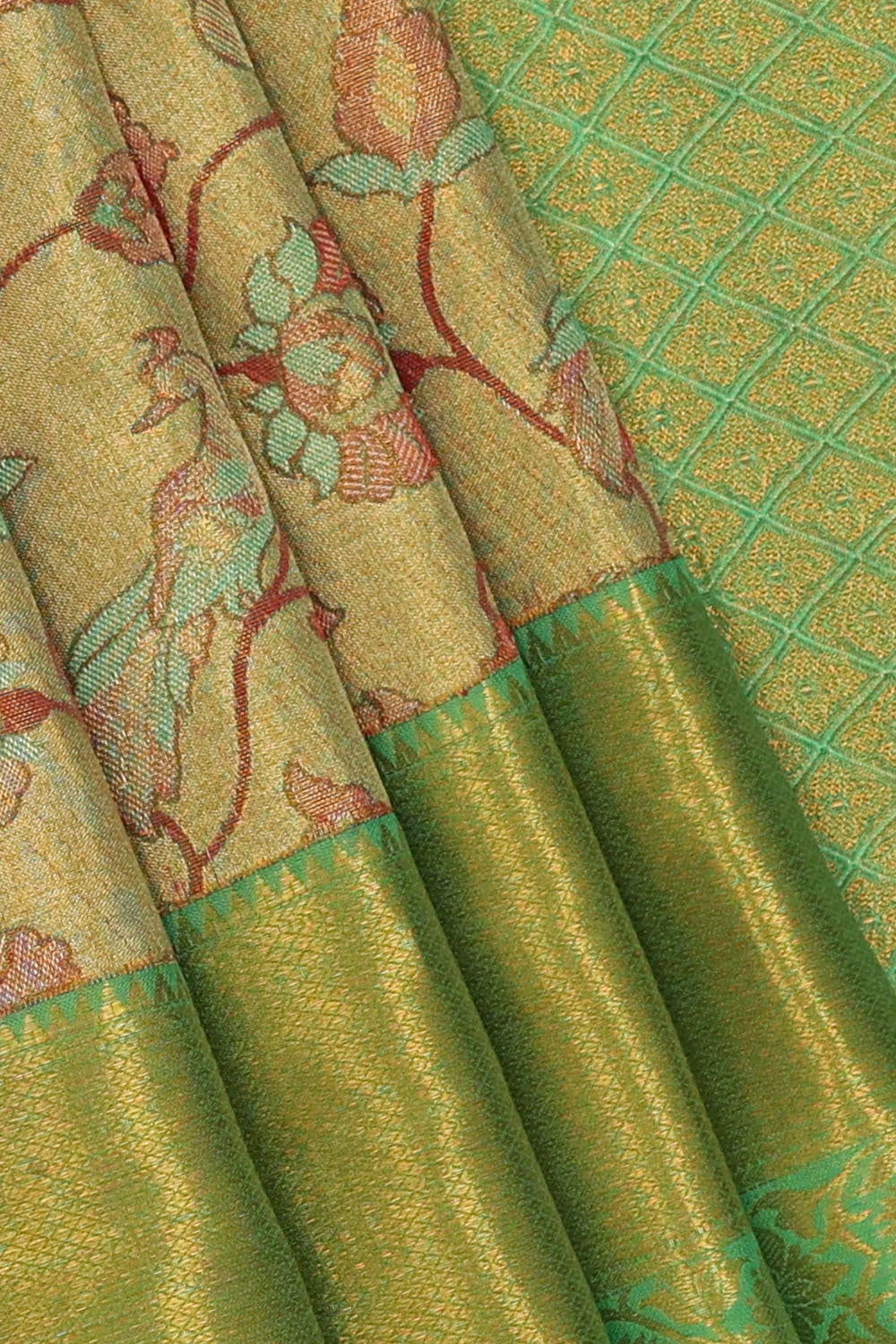 Image of Kanchipattu Gold-Tissue Brocade Saree
