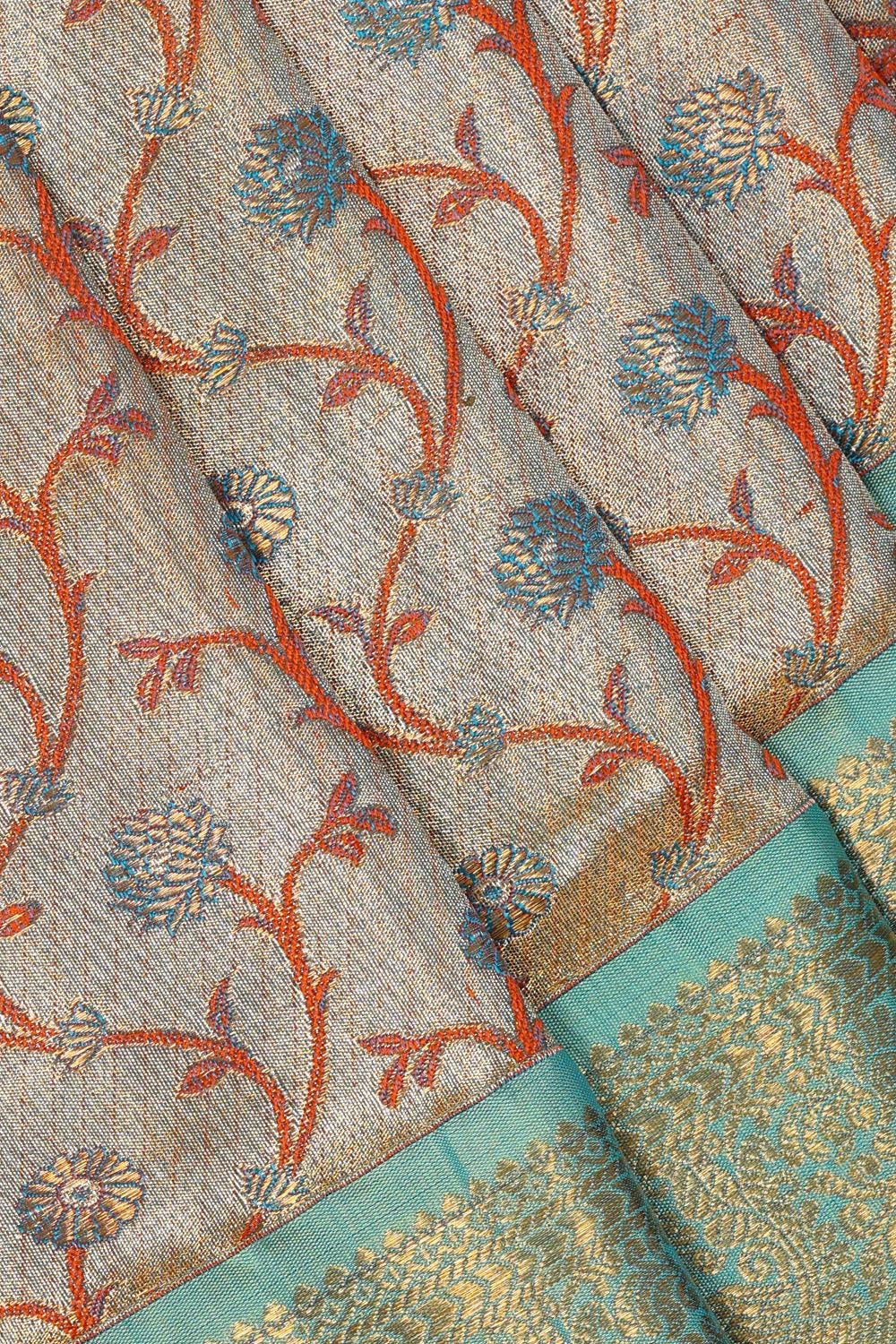 Image of Kanchipattu Golden Silver Brocade Saree