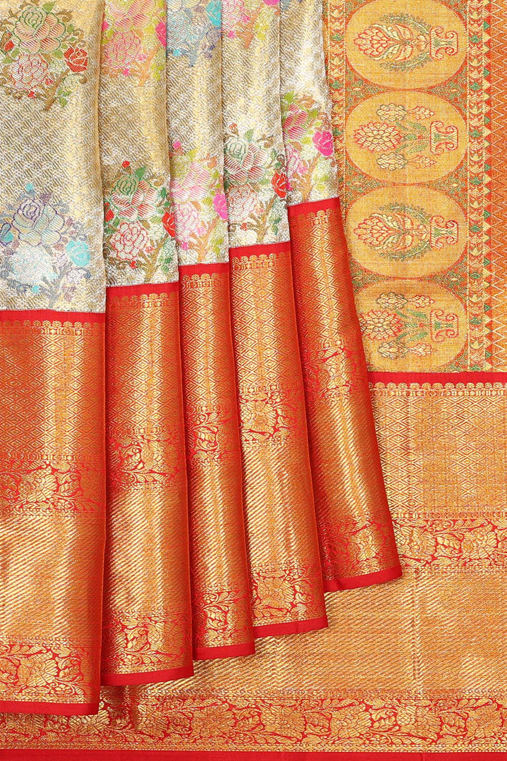 Kanchipattu Gold Tissue Brocade Saree