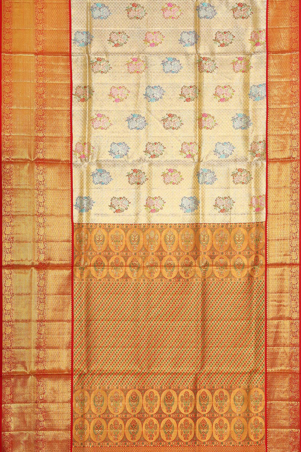 Kanchipattu Gold Tissue Brocade Saree