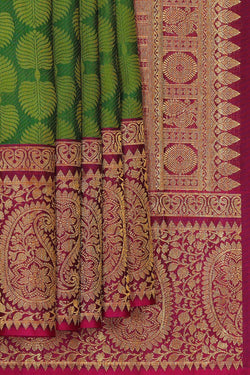 Image of Kanchipattu Green Brocade Saree