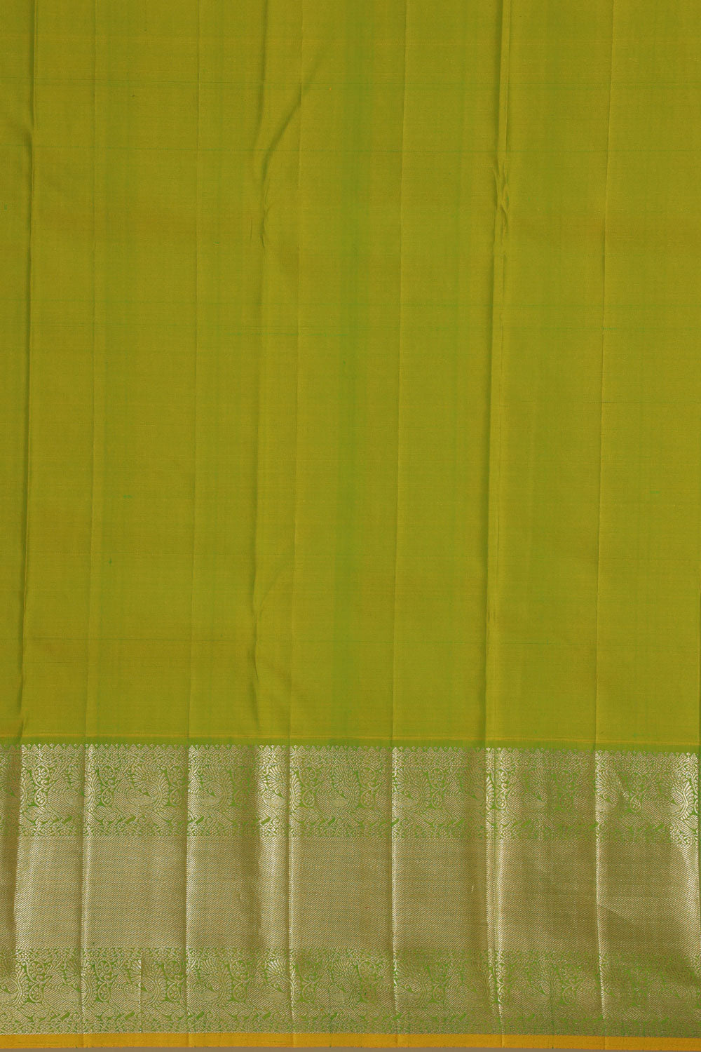 Kanchipattu Golden Green Brocade Saree