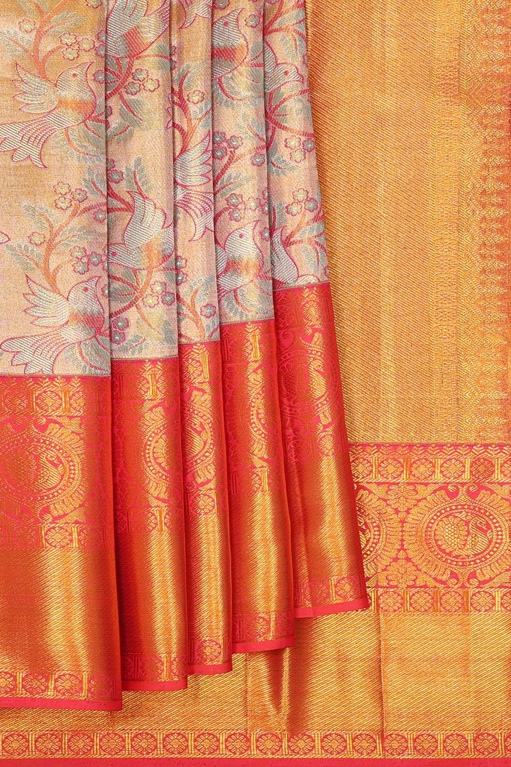 Kanchipattu Gold Tissue Brocade Saree