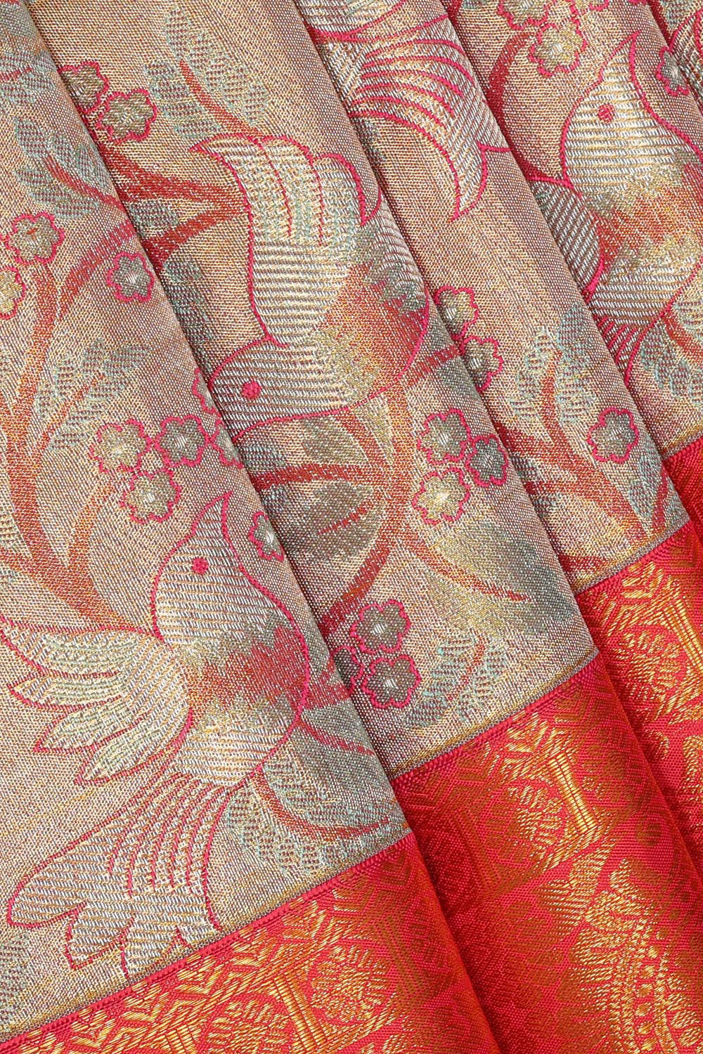 Kanchipattu Gold Tissue Brocade Saree