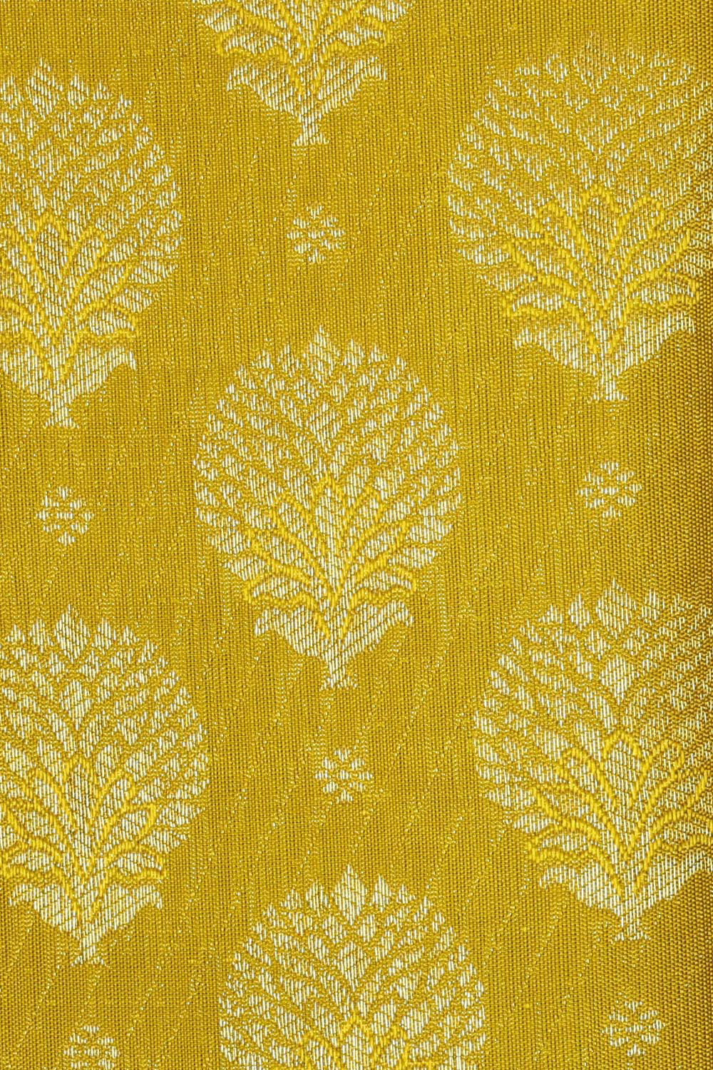 Kanchipattu Mustard Yellow Brocade Saree