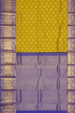 Image of Kanchipattu Mustard Yellow Brocade Saree