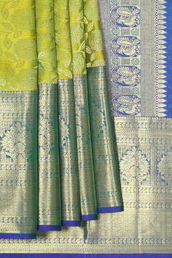 Image of Kanchipattu Lime Green Brocade Saree